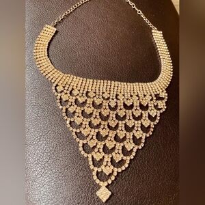 Women's sparkle necklace gold and silver with earrings